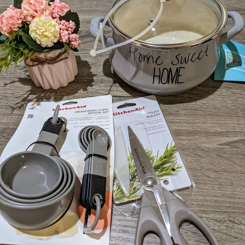 Gray Kitchenaid Set - Utensils and Pot